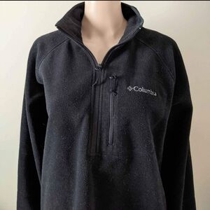 Columbia fleece 1/4 zip black sweater